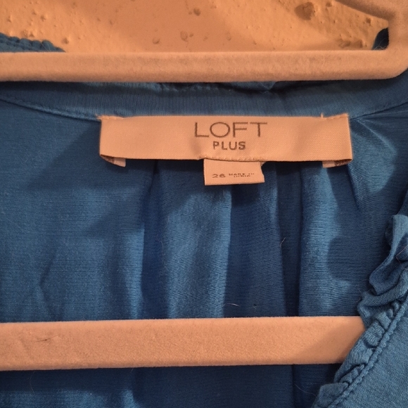 LOFT Plus Blue Ruffled Blouse - Picture 2 of 4